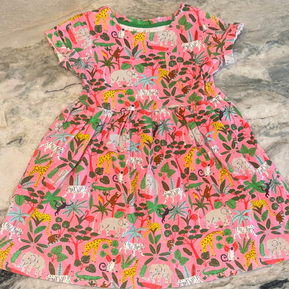 Mini Boden Colorful Safari Print Kids Dress